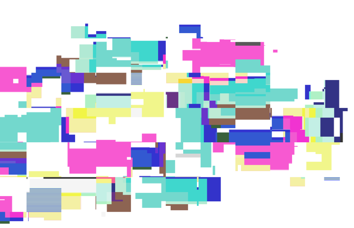 A bunch of glitchy blocks.