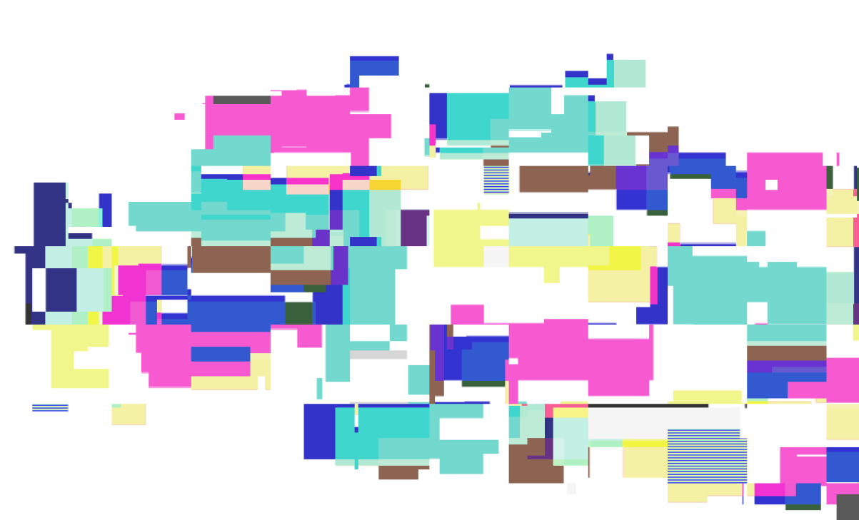 A bunch of glitchy blocks.