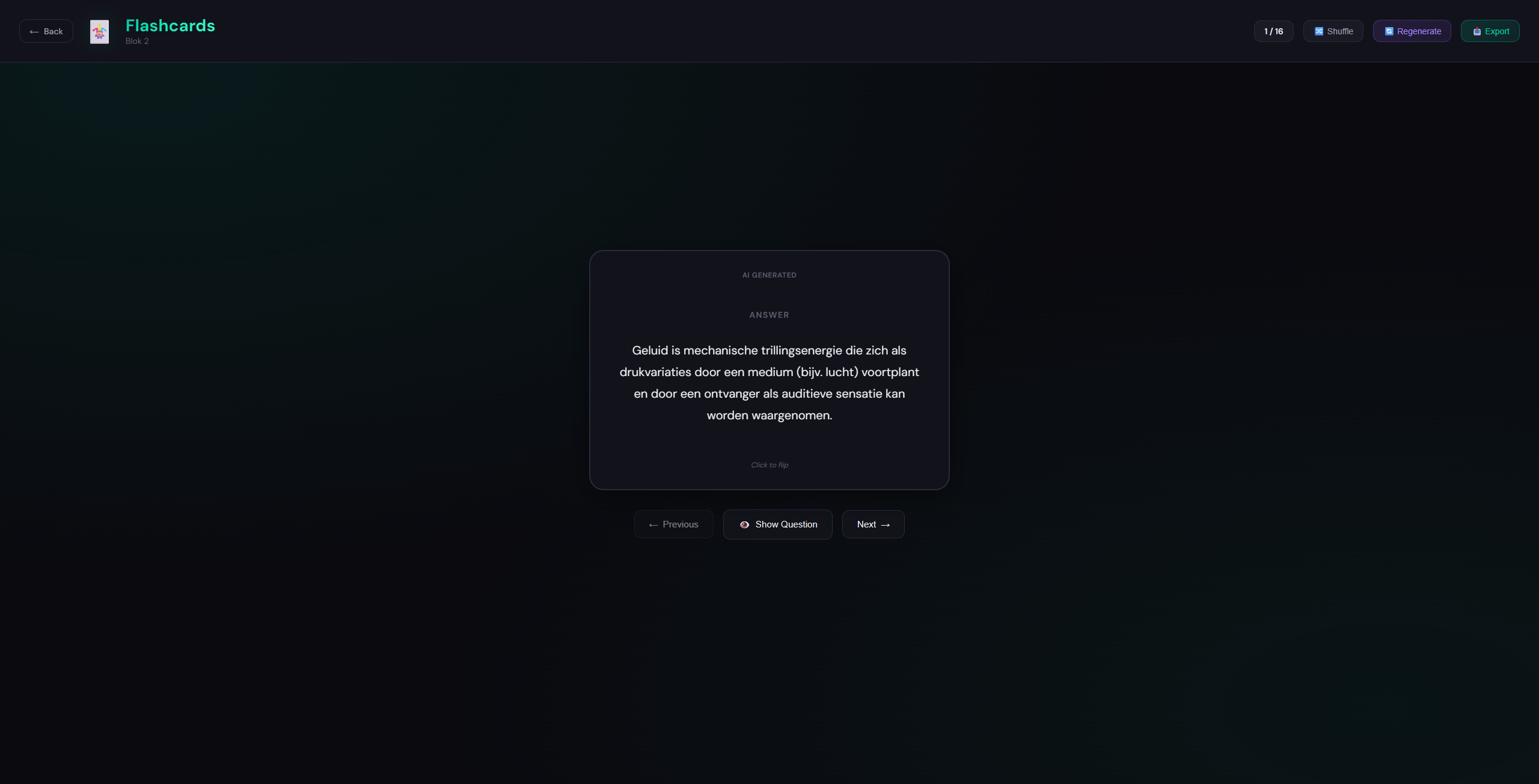 Study item flashcards