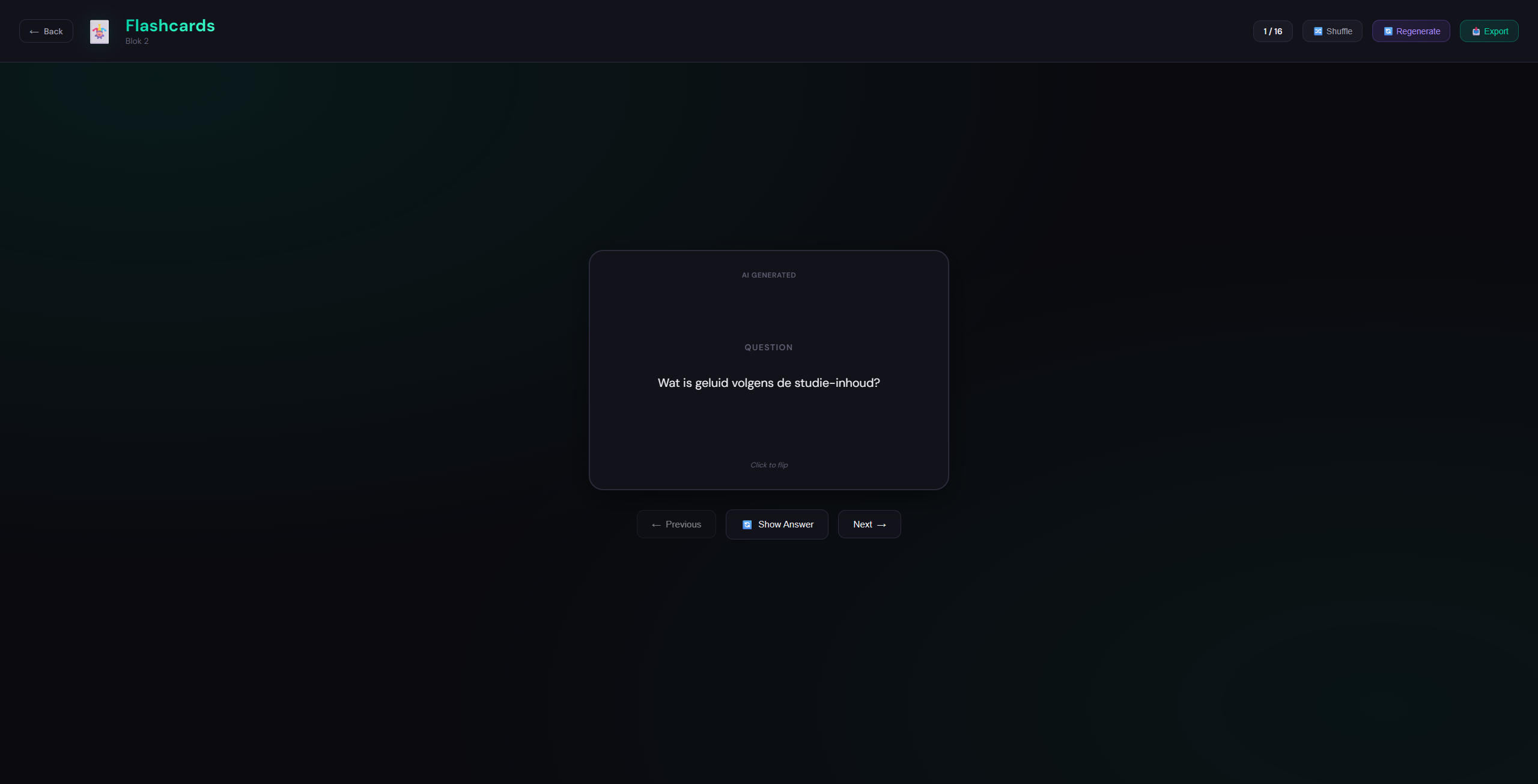 Study item flashcards