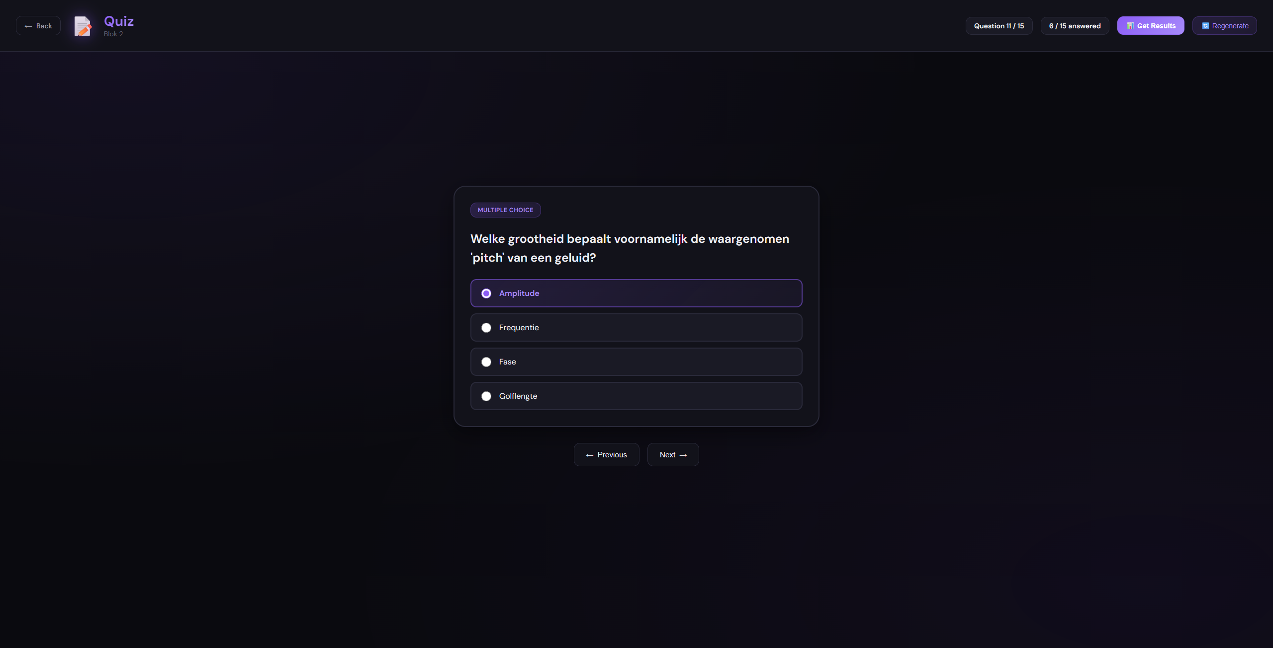 Quiz creation - multiple choice question
