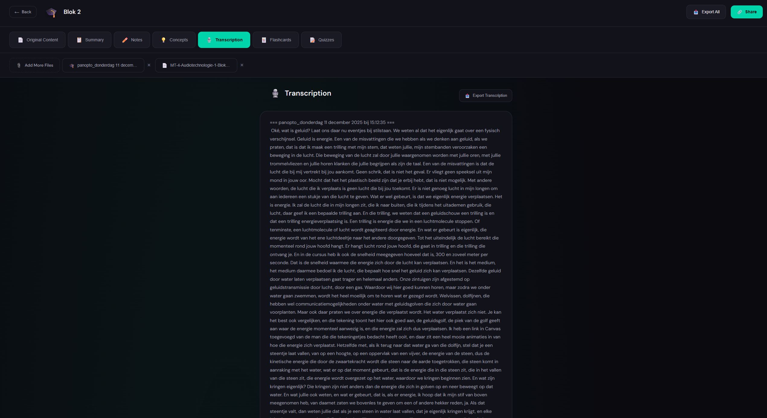 Study item transcription
