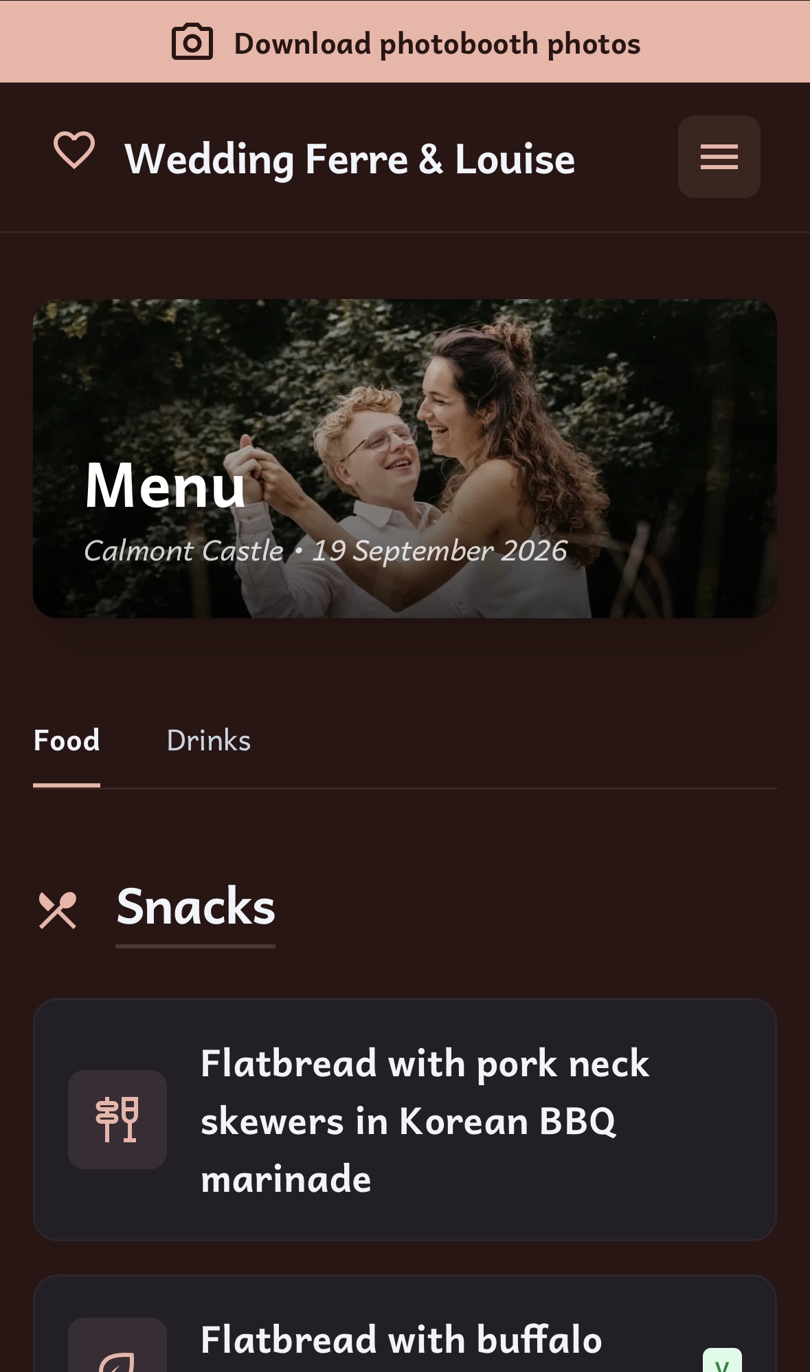 Menu screen 1