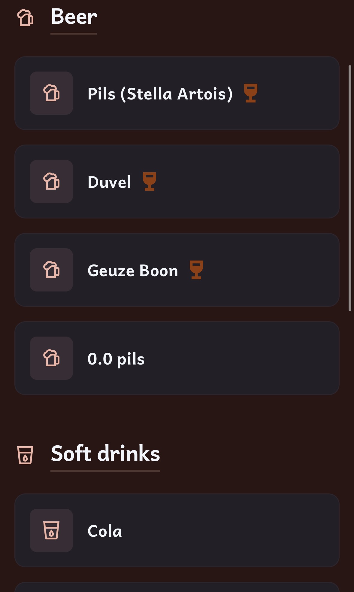 Menu screen 2